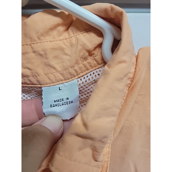 World Wide Sportsman Orange Button Front Short Sleeve Shirt Men's Size L - Picture 7 of 8